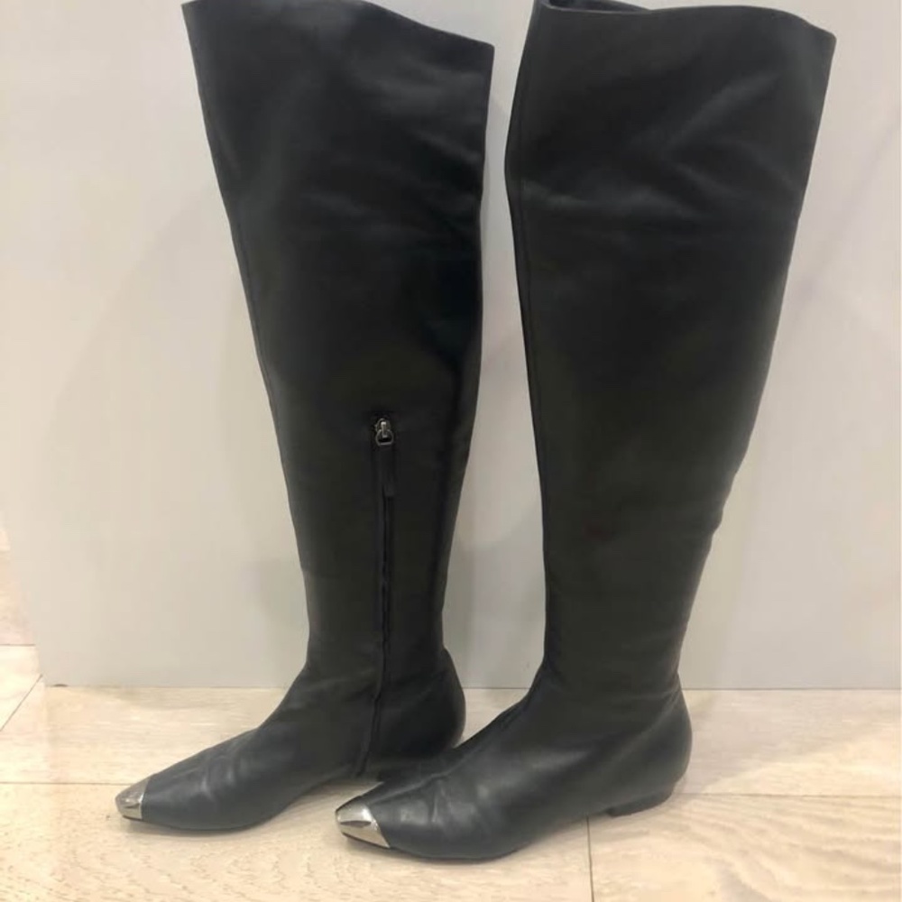 Giuseppe Zanotti leather OTK boots with steel toe